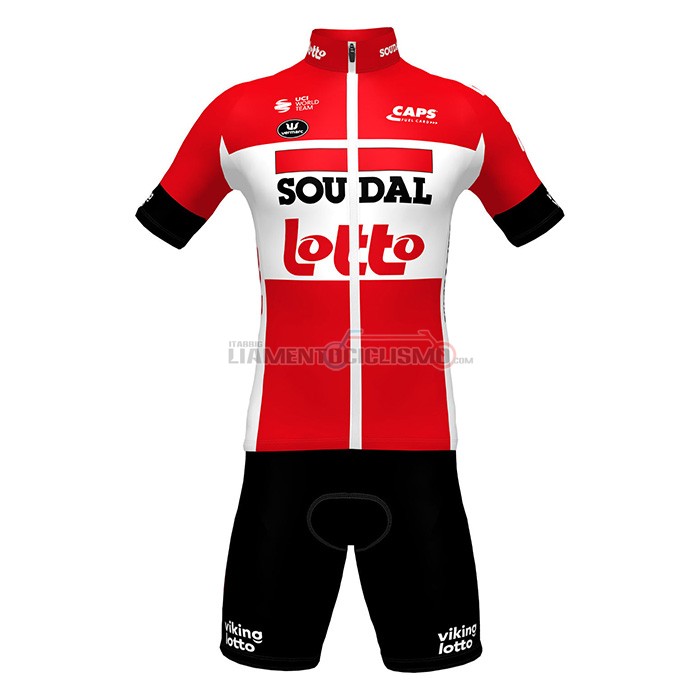 Abbigliamento Ciclismo Lotto Soudal Manica Corta 2022 Rosso